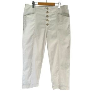 CLUB MONACO Button Front Utility Pants in Natural Off-White Women’s Size 14